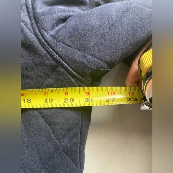 Ted Baker Quilted Jersey Cotton Navy Elbow Patches Bomber Jacket Sz 4(Sz M) - Picture 11 of 13